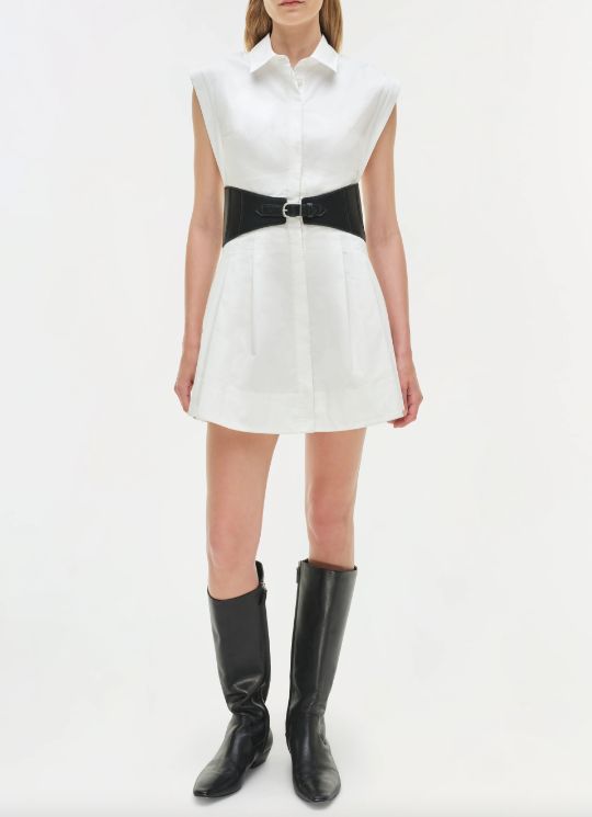 Adler Belted Cotton Mini Dress