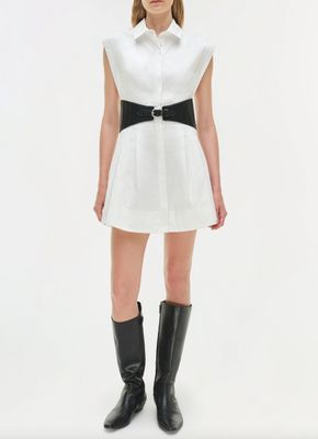 Adler Belted Cotton Mini Dress