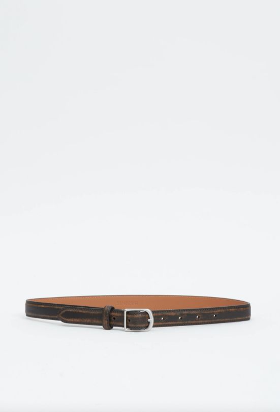 THE CHARLIE DISTRESSED LEATHER WAIST BELT 22MM