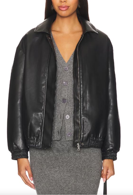 LEATHER BOMBER JACKET