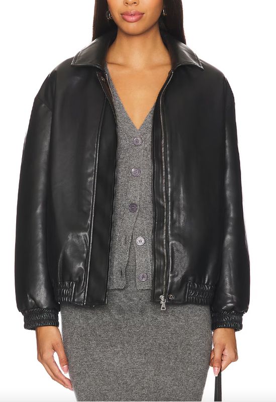 LEATHER BOMBER JACKET