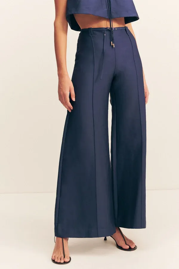 WIDE LEG BELTED PANT