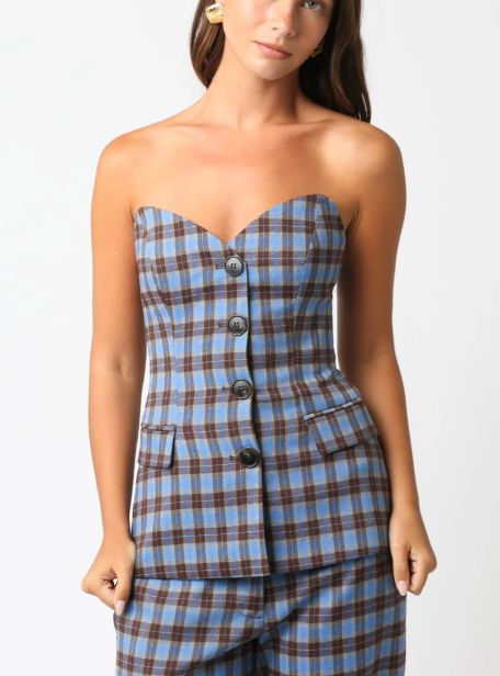 WOVEN STRAPLESS TOP #38255