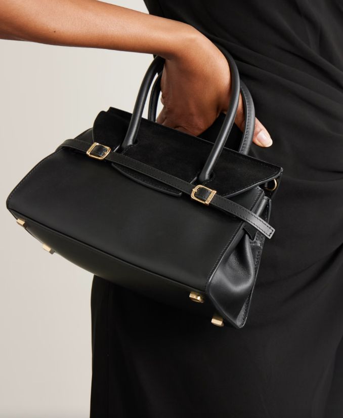 RIVER SMALL SUEDE TOP HANDLE BAG