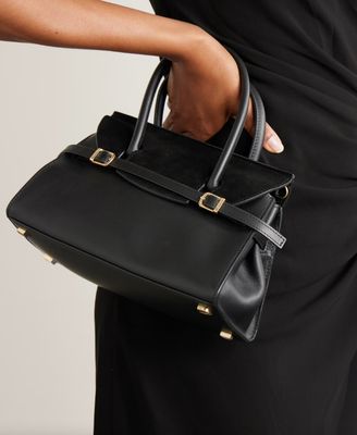 RIVER SMALL SUEDE TOP HANDLE BAG