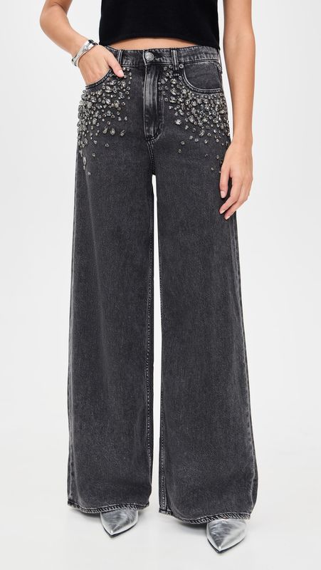 SOFIE HIGH RISE FULL WIDE LEG JEANS IN JEWEL