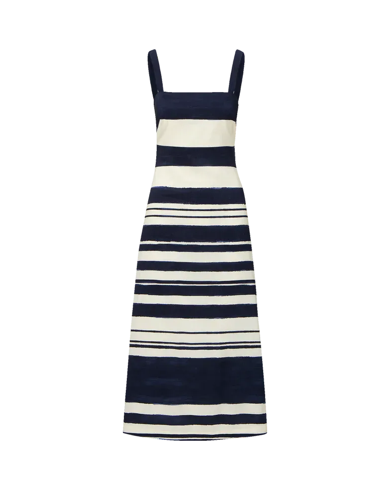 ELLA STRIPED LINEN DRESS