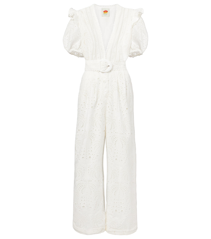 OFF WHITE PALM TREE EYELET JUMPSUIT