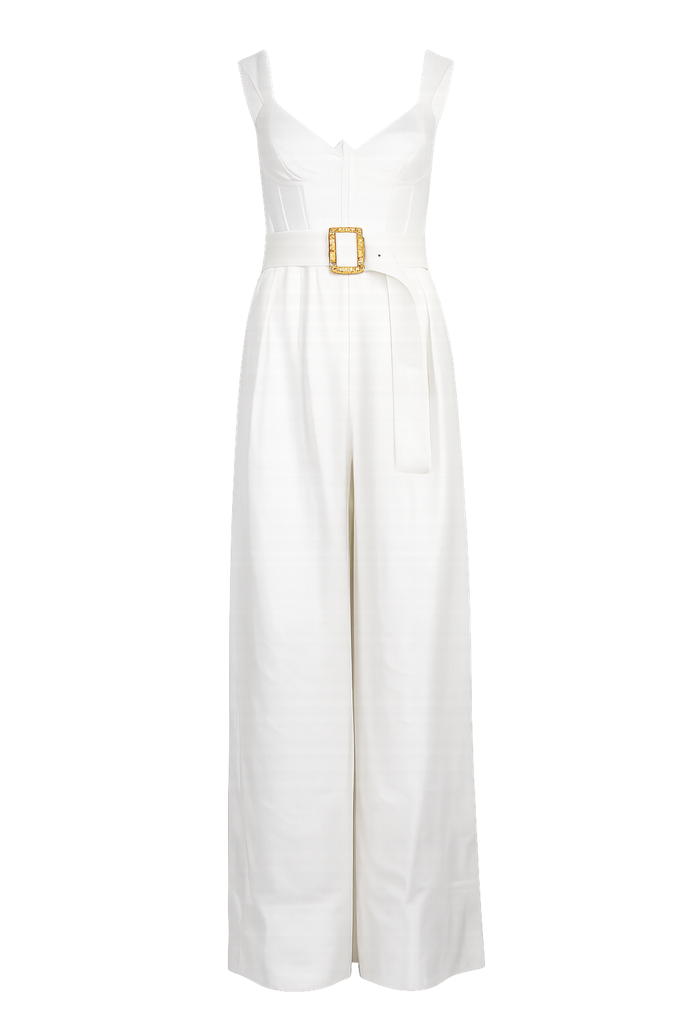 OFF WHITE SLEEVELESS MAXI JUMPSUIT