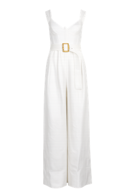 OFF WHITE SLEEVELESS MAXI JUMPSUIT