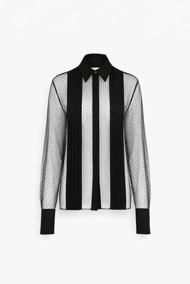 MEGHAN PANELLED POLKA SILK BLOUSE
