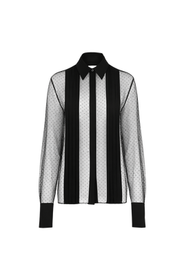 MEGHAN PANELLED POLKA SILK BLOUSE