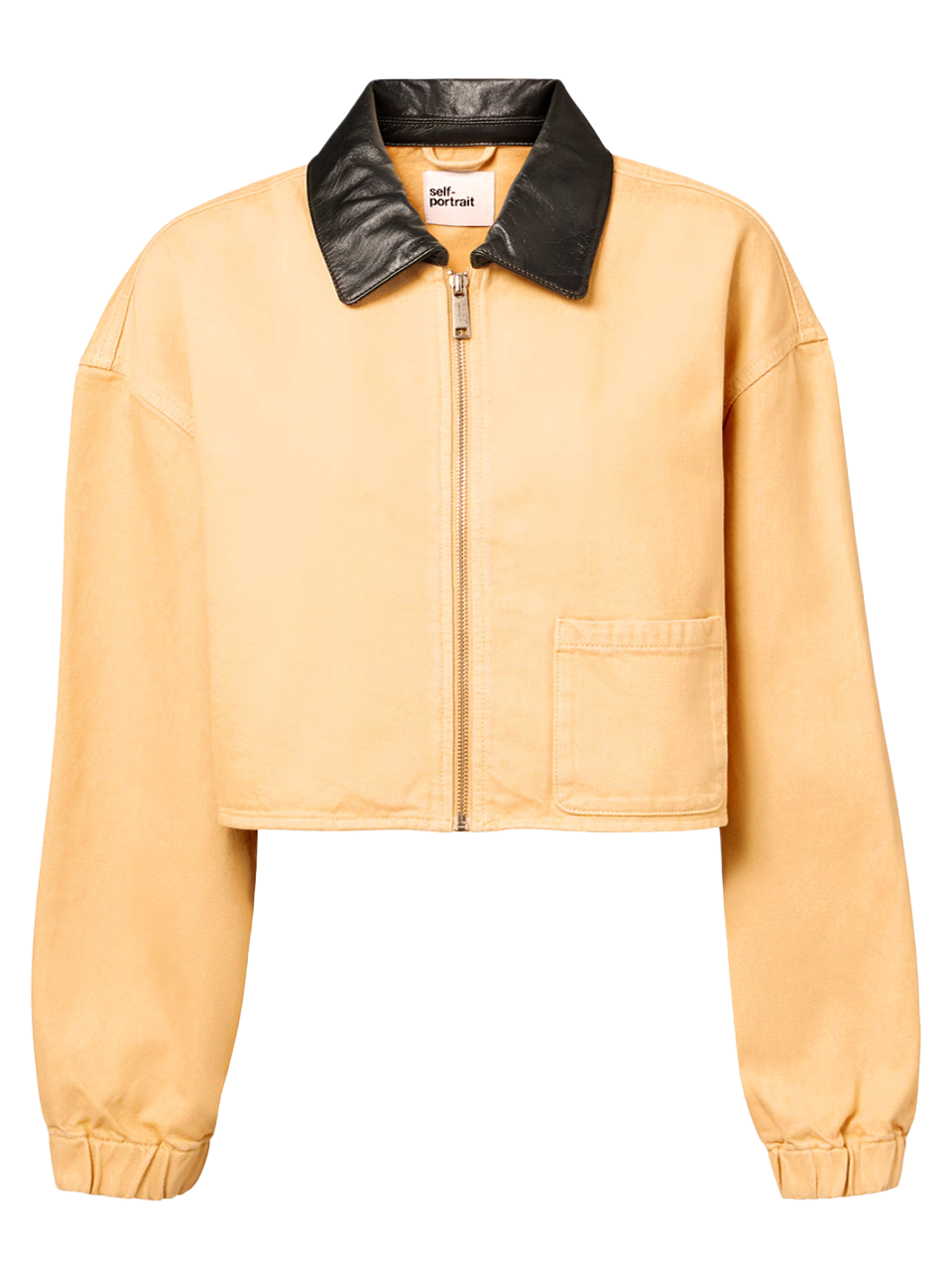 BEIGE DENIM CROPPED JACKET