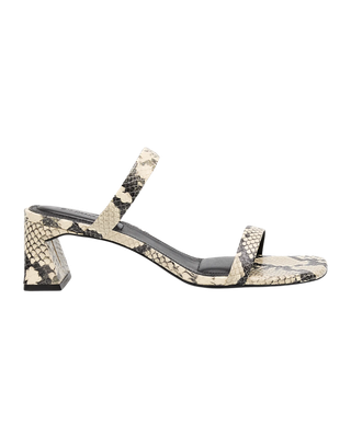 CLARA SNAKE PRINT LEATHER BLOCK HEEL