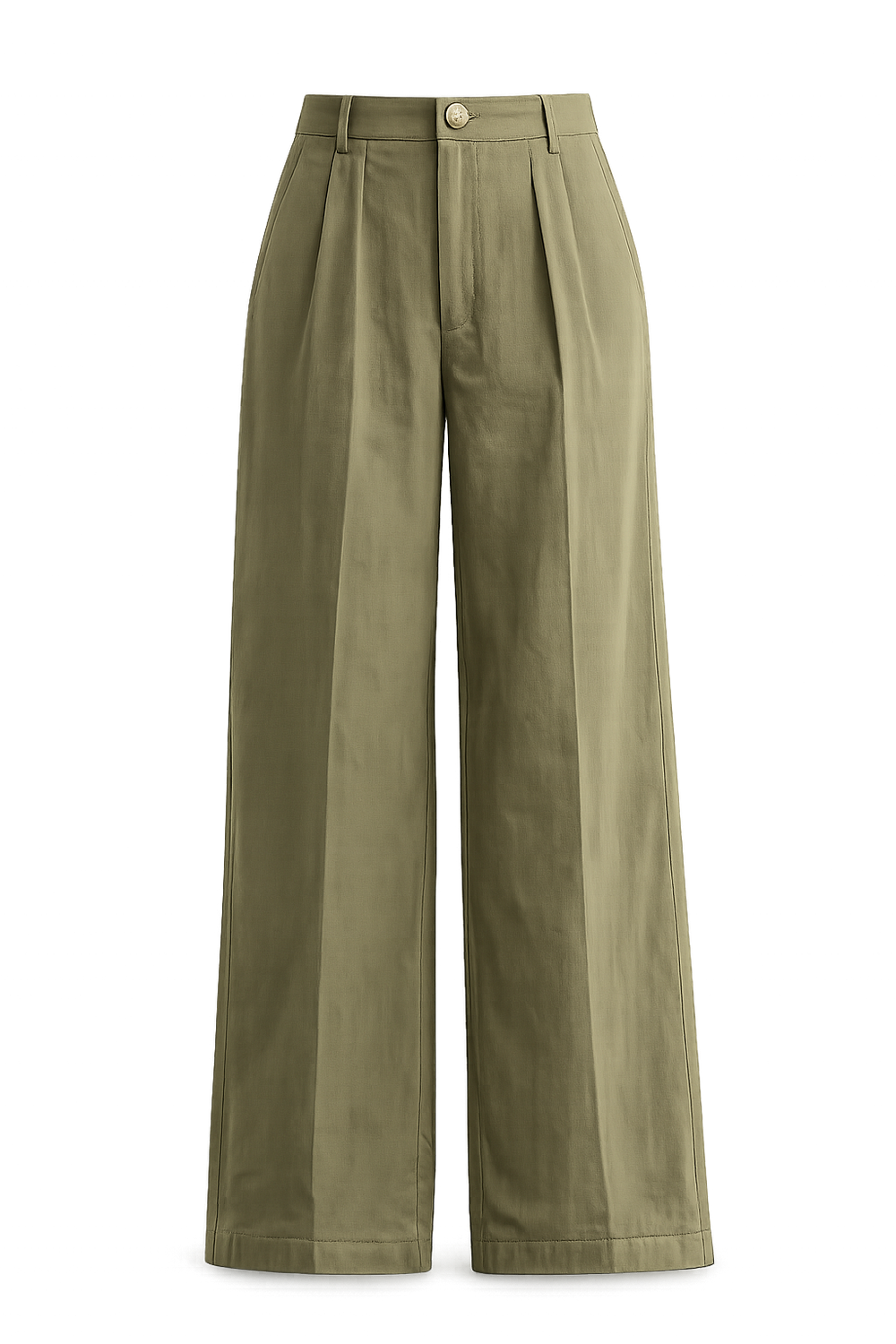 LINEN TROUSERS WITH PLEATED FRONT