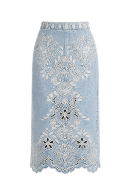 DENIM RICHELIEUX MIDI SKIRT