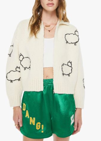 THE CROP RAQUETTE CARDIGAN WOOL PLUS THE GANG