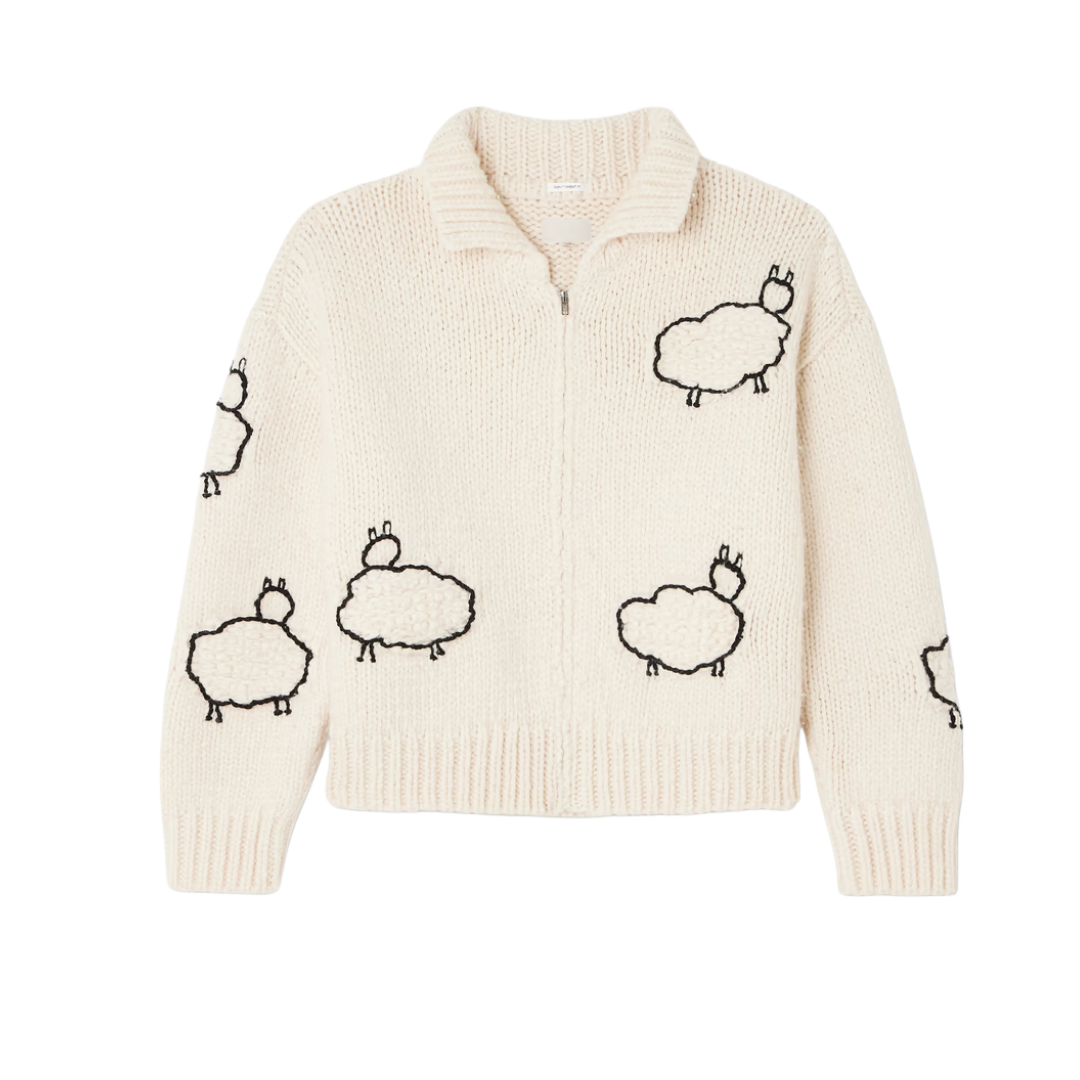 THE CROP RAQUETTE CARDIGAN WOOL PLUS THE GANG