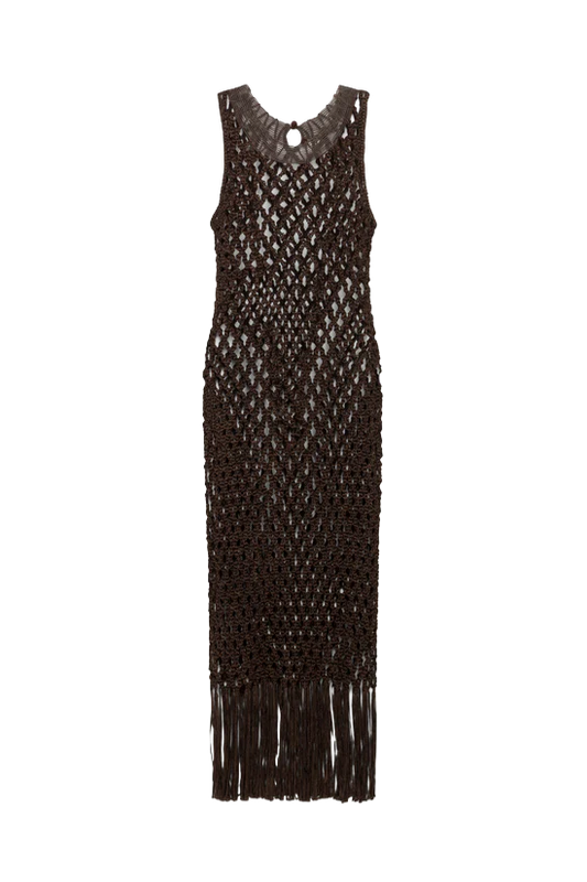 JENSEN MACRAME MIDI DRESS