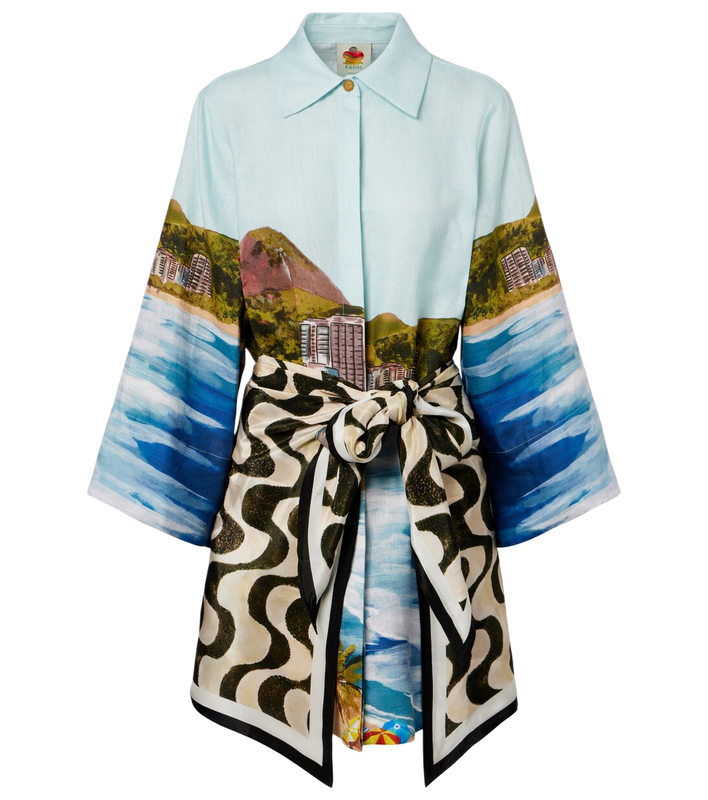 COPACABANA BEACH MULTICOLOR LONG SLEEVE KIMONO