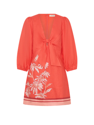 RUBY TIE FRONT MINI DRESS