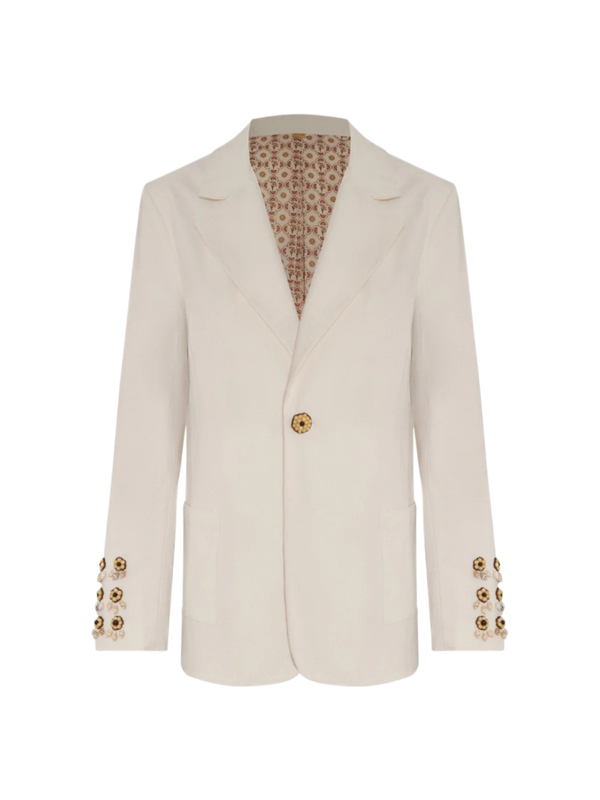SANTO TOMAS EMBROIDERED CANVAS BLAZER