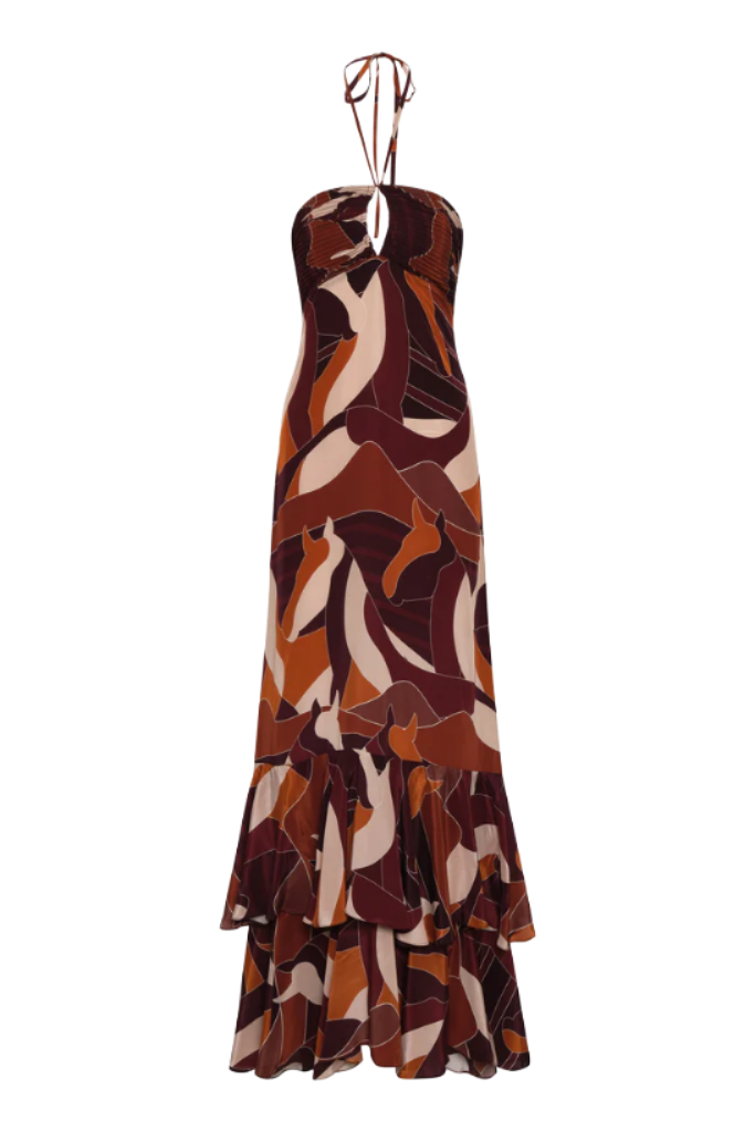 SEVILLANA CREPE CHINE MAXI DRESS