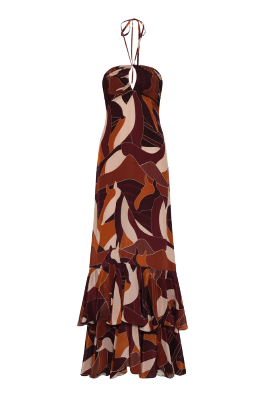 SEVILLANA CREPE CHINE MAXI DRESS