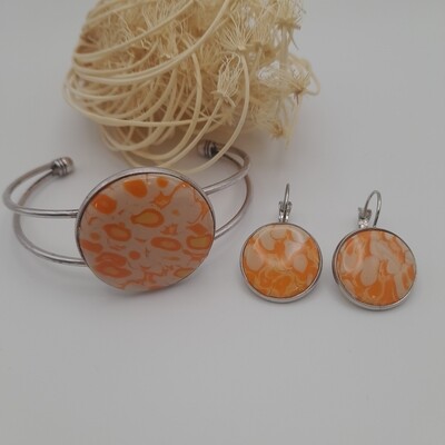 Set armband en oorbellen oranje