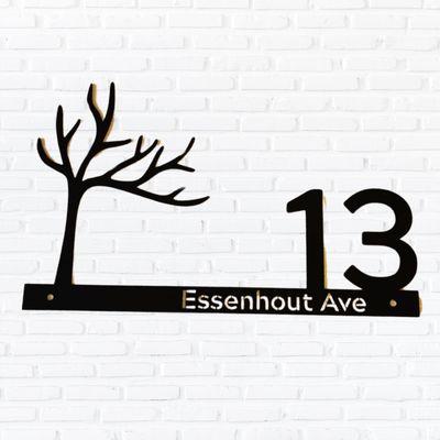 House Numbers Winter Tree DZ10