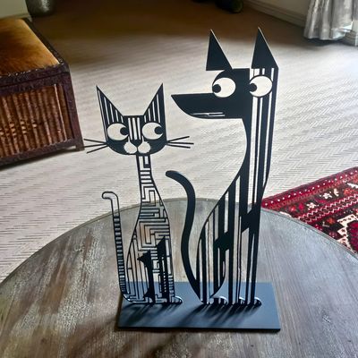 Cat and Dog Sculpture
