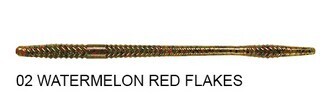 YUM SOFT BAIT Serie, FINESSE WORM, Colore: 02 WATERMELON RED FLAKES