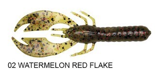 YUM SOFT BAIT Serie, CRAW PAPI, Colore: 02 WATERMELON RED FLAKE