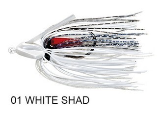 BOOYAH BAIT CO. JIG Serie, SWIM&#39; N JIG, Colore/Misura: 01 WHITE SHAD Misura 10,5&quot; gr. - #5/0