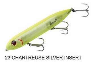 HEDDON Serie, SUPER SPOOK, Colore: 23 CHARTREUSE SILVER INSERT