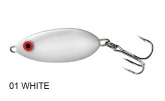 BOMBER LURES SLAB SPOON Serie, METAL JIG, Colore: 01 WHITE