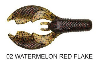 YUM SOFT BAIT Serie CRAW CHUNK, Colore: 02 WATERMELON RED FLAKE  2,75”