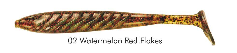 YUM SOFT BAIT Serie, PULSE, Colore: 02 WATERMELON RED FLAKE  Misura 3,5 -9,5cm