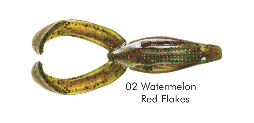 YUM SOFT BAIT Serie, TIP TOAD, Colore: 02 WATERMELON RED FLAKE