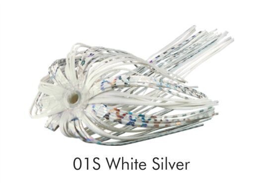 BOOYAH BAIT CO. REPLACEMENT Serie, SKIRT, Colore: 01S WHITE SILVER