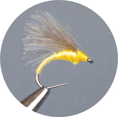 Crown Serie Barbless Dry Fly Cdc Yellow Midge