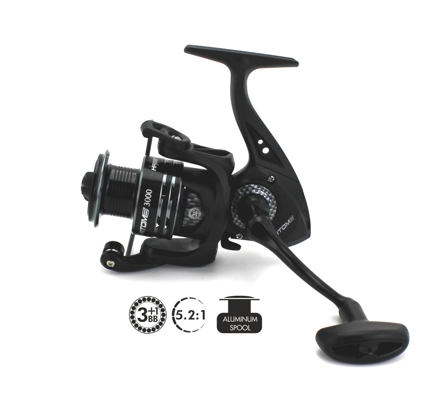 Majortech Series ATOMS Reels, Modello: Taglia 1000 Capacità mm/m 0.18/160 - 0.24/100 Cuscinetti 3 + 1 Recupero 5.2:1