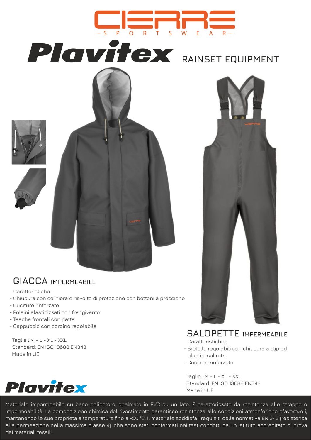 PLAVITEX RAINSET EQUIPMENT  Cierre Sportswear