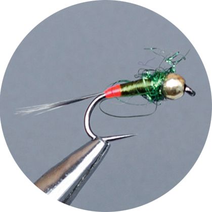 Crown Serie, Tungsten Barbless Nymph, Darkolive Red