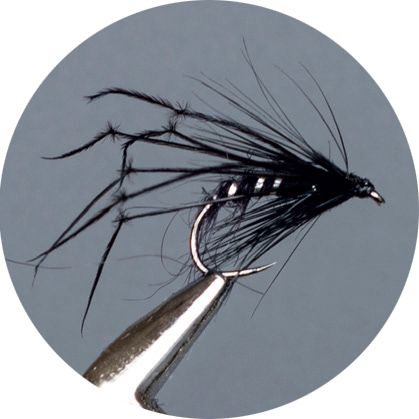 Crown Serie Barbless Dry Fly Black Hopper