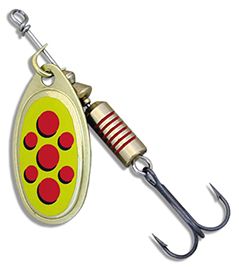 ARTIFICIALI ROTANTI SPINNER Serie, ORO GIALLO PUNTI ROSSI