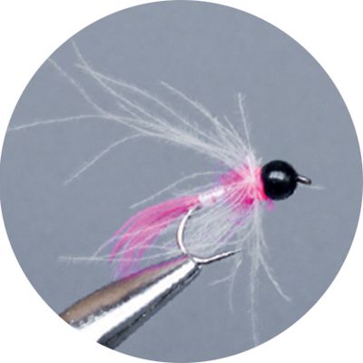 Crown Serie, Tungsten Barbless Nymph, Cdc Hot Pink Gl.