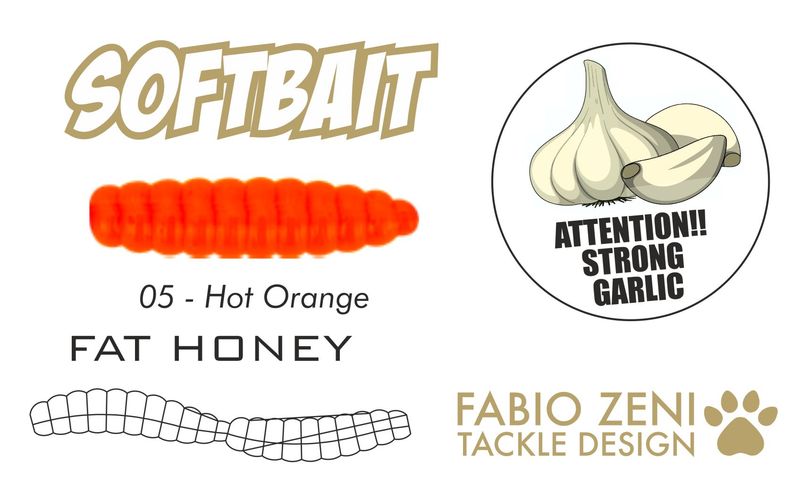 SOFTBAIT Serie, FAT HONEY Garlic 1"X2 By FABIO ZENI