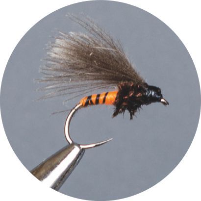 Crown Serie Barbless Dry Fly Cdc Orange Midge