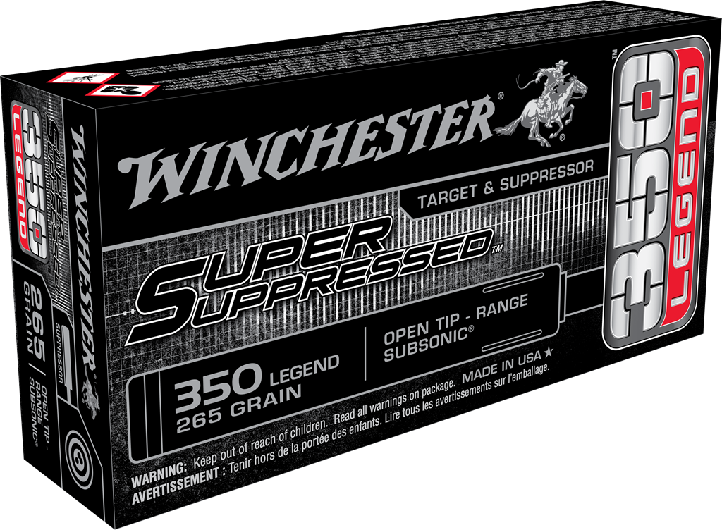 350 Legend SUPER SUPPRESSED 255 Grain Sub-Sonic, 20 rds/box